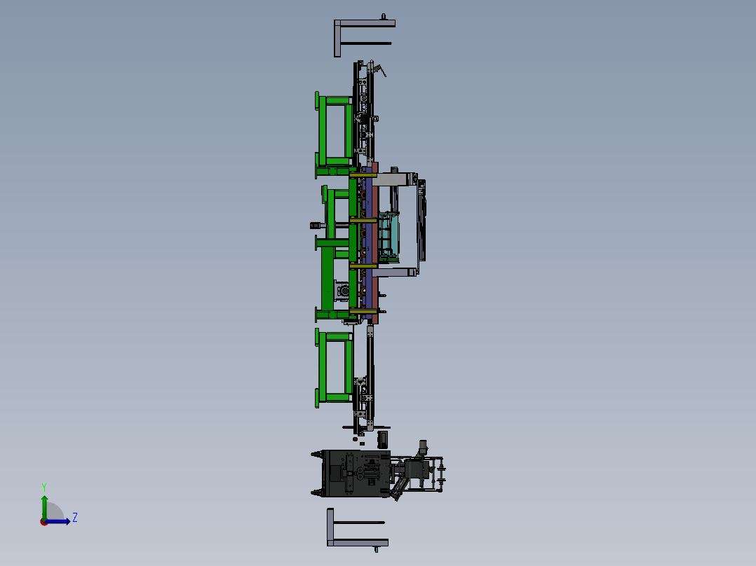 自动玻璃组装设备(sw17可编辑+工程图+bom)左视图