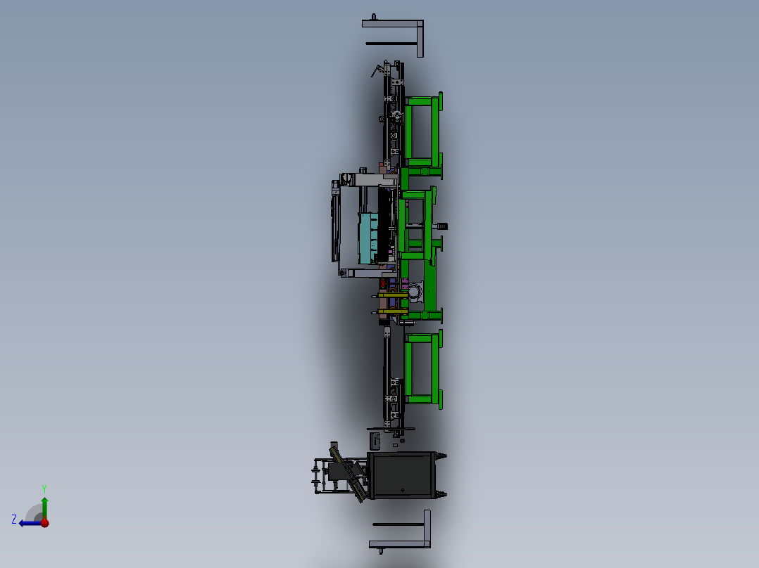 自动玻璃组装设备(sw17可编辑+工程图+bom)右视图