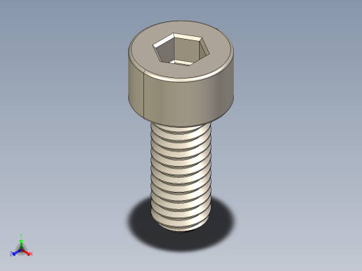 Screw_DIN_912_M4x10F_A2.STEP公制内六角螺钉