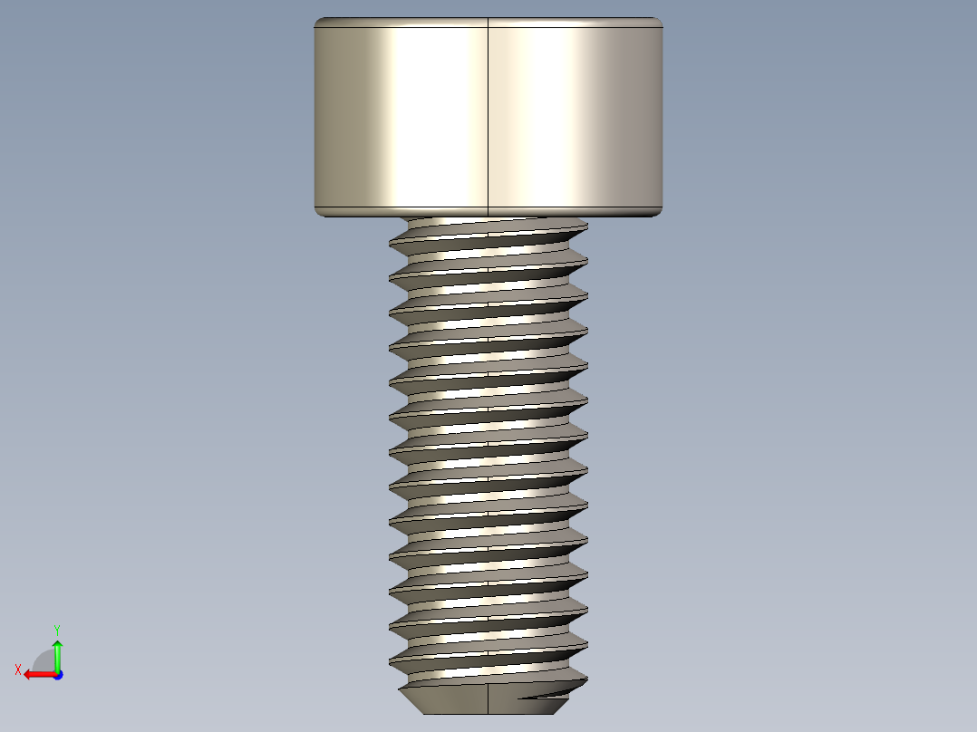 Screw_DIN_912_M4x10F_A2.STEP公制内六角螺钉后视图