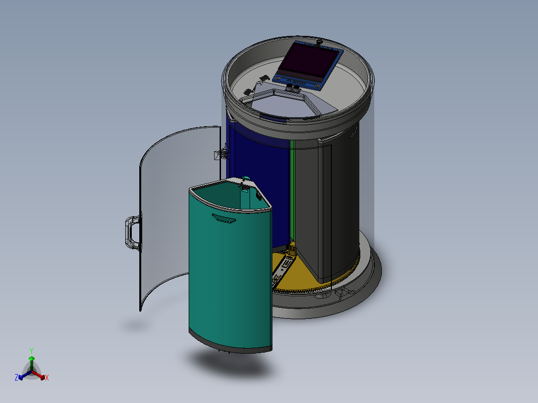 智能垃圾分类装置正等轴测图