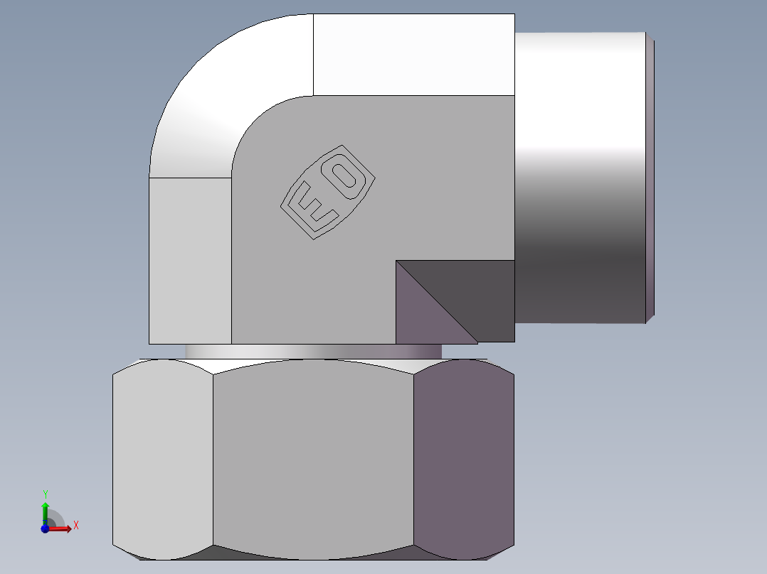直角组合接头、2D9-42前视图