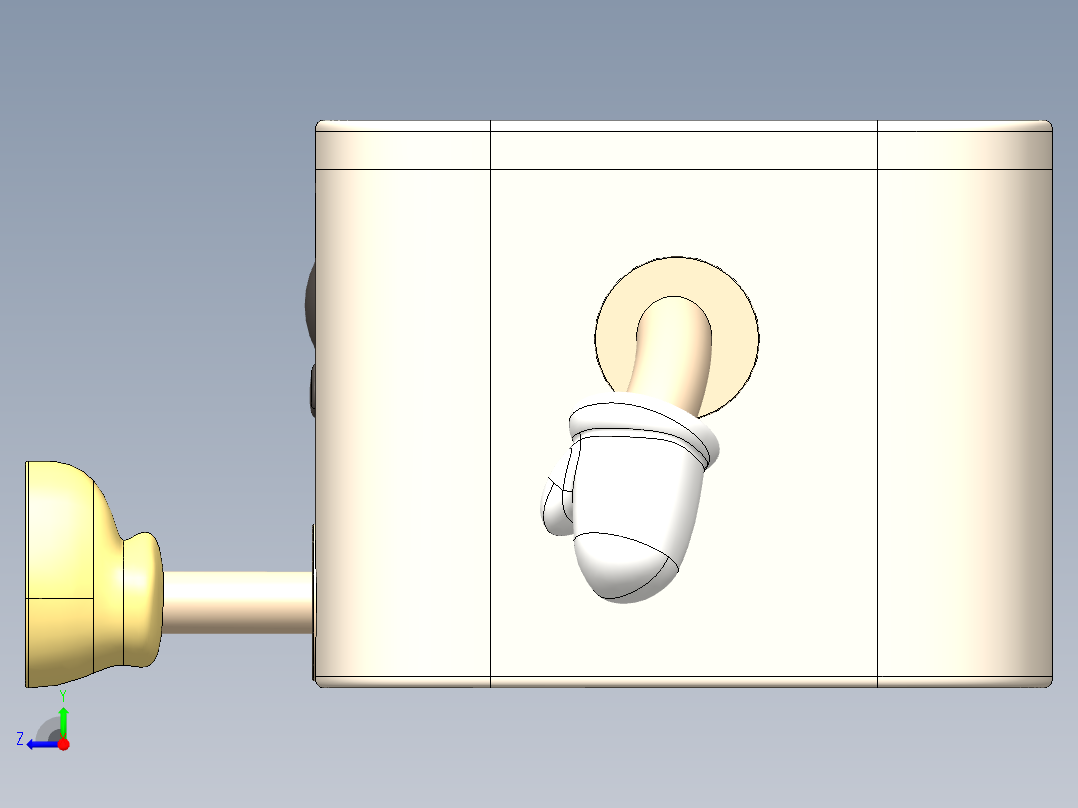 纸巾盒架右视图