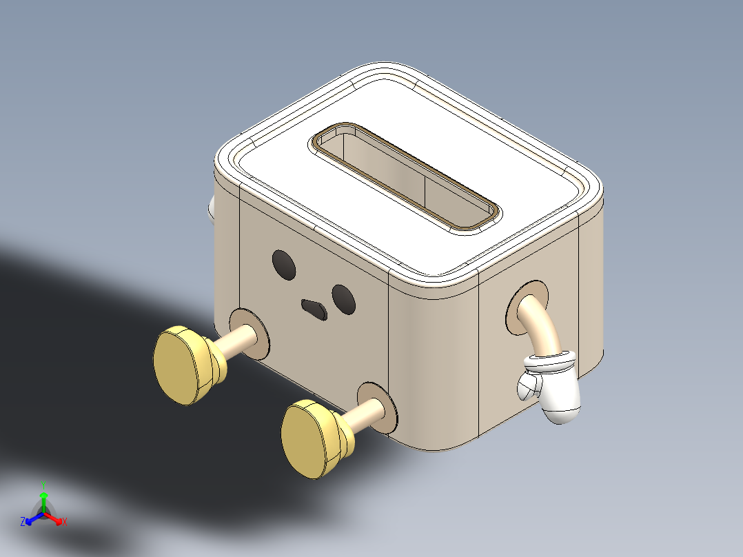 纸巾盒架正等轴测图