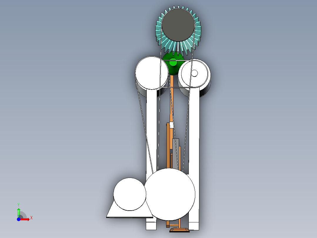 洗瓶机推瓶机构前视图