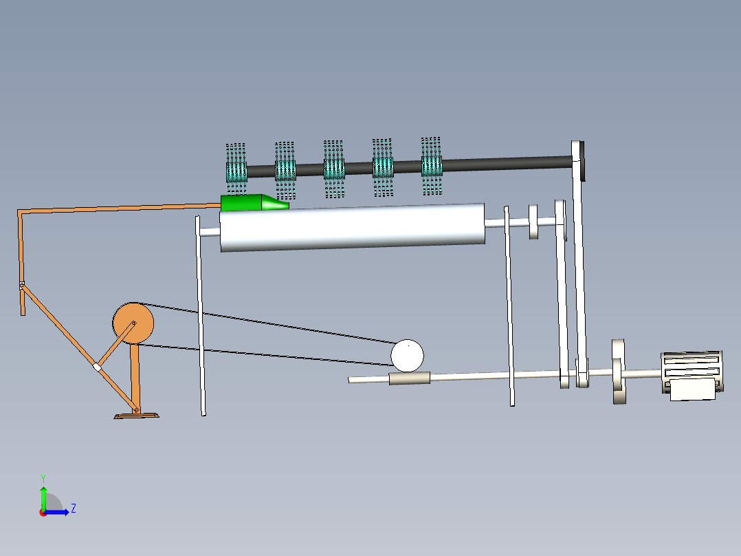 洗瓶机推瓶机构左视图