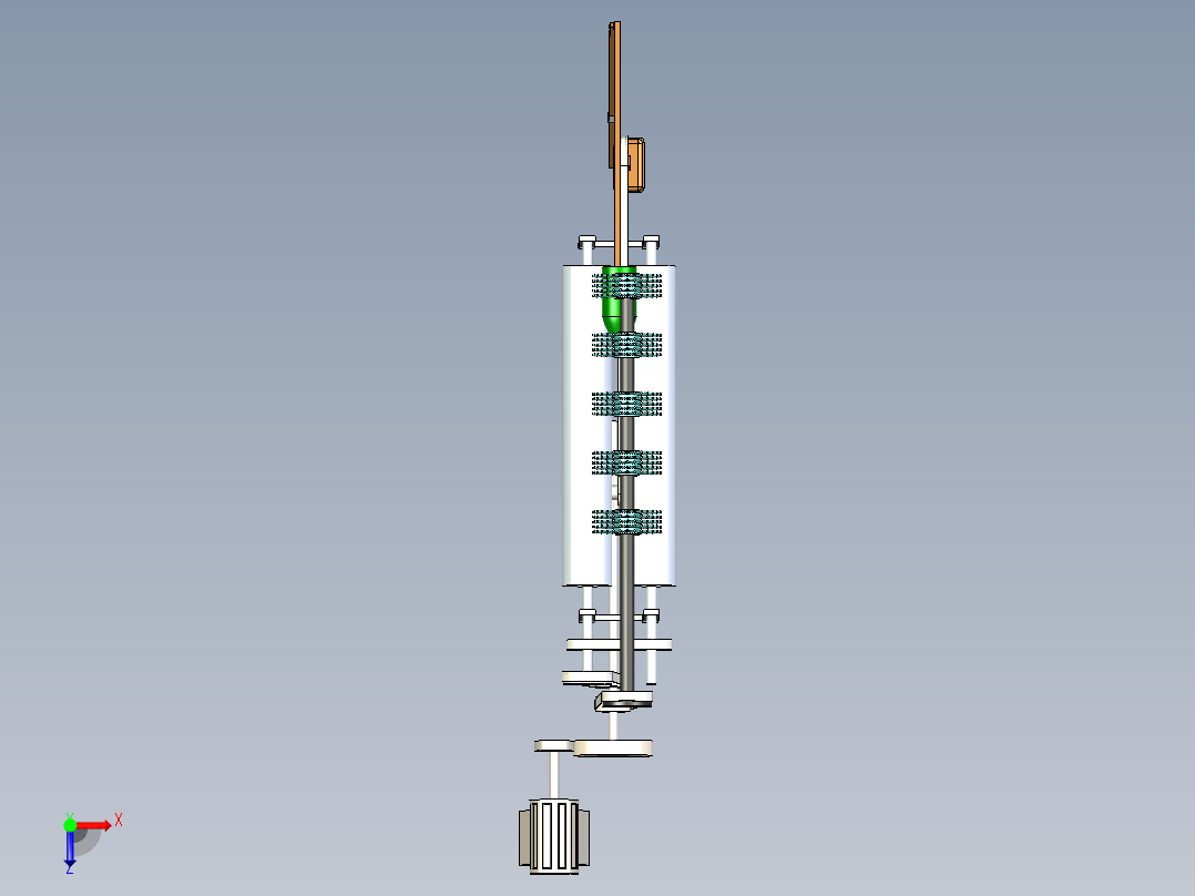 洗瓶机推瓶机构俯视图