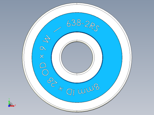 完整的公制600微型系列，双密封轴承库SolidWorks和Step模型前视缩略图