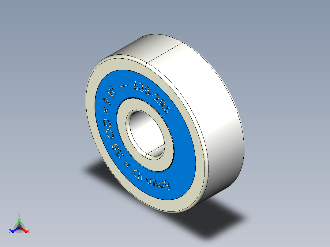 完整的公制600微型系列，双密封轴承库SolidWorks和Step模型正等轴测图