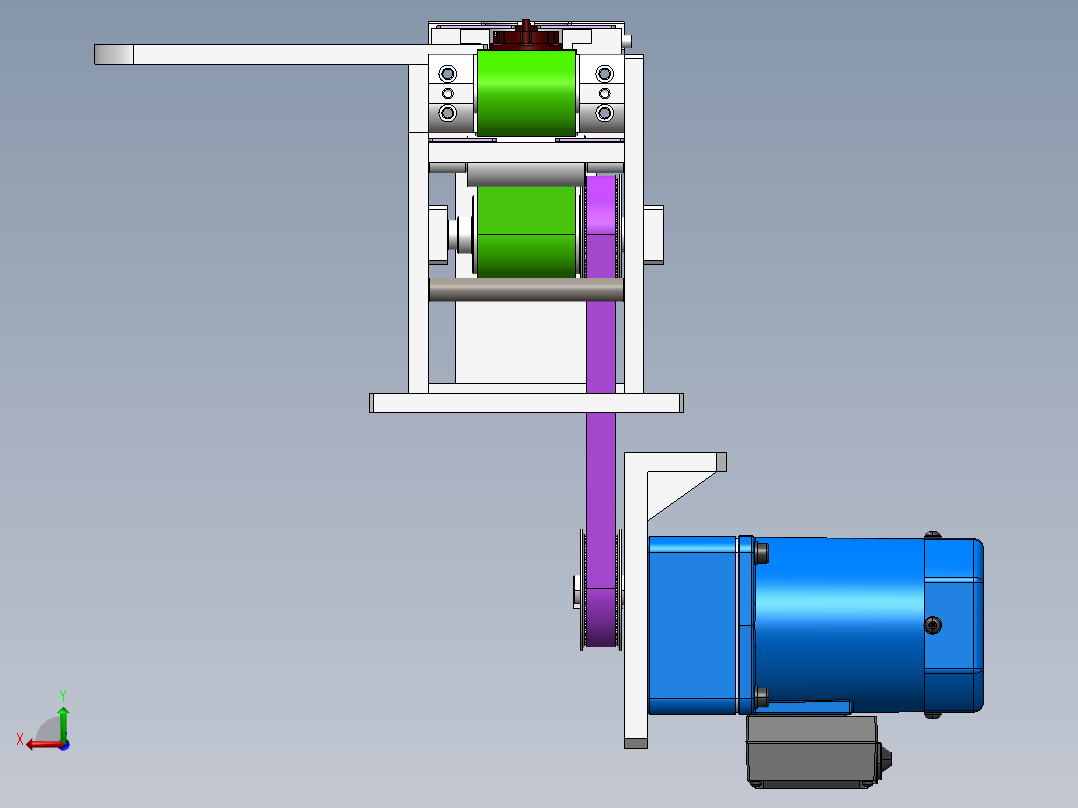 使用接近开关的到位检测机构后视图