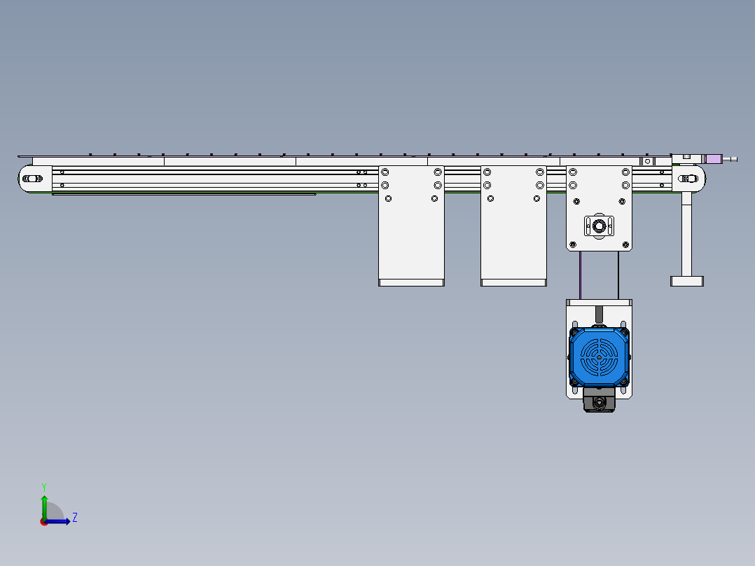 使用接近开关的到位检测机构左视图