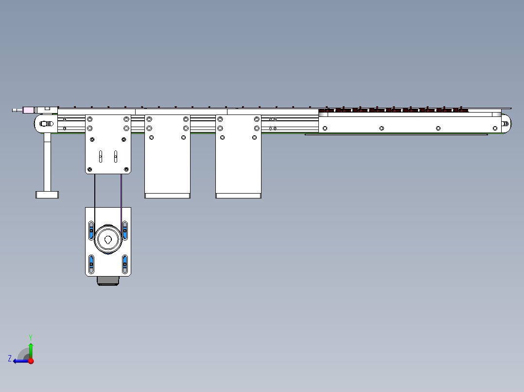 使用接近开关的到位检测机构右视图