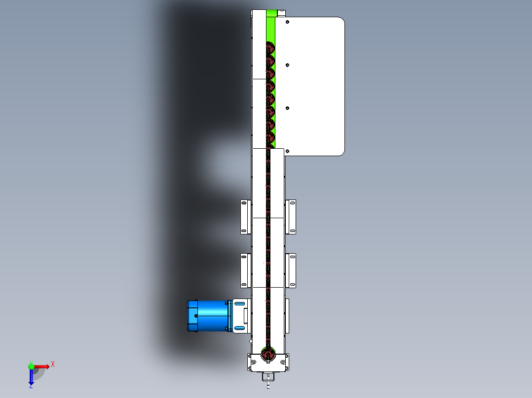 使用接近开关的到位检测机构俯视图