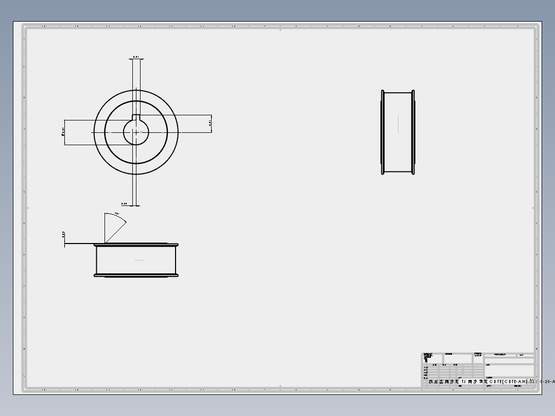 梯形齿同步轮 T5 同步带轮CBTE[CBTE-AH2-T5200-20-A-H-d]零件图