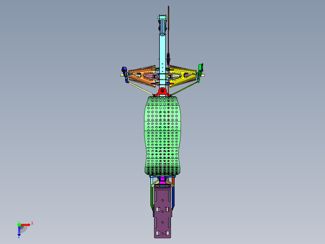 多功能保健三轮车俯视图