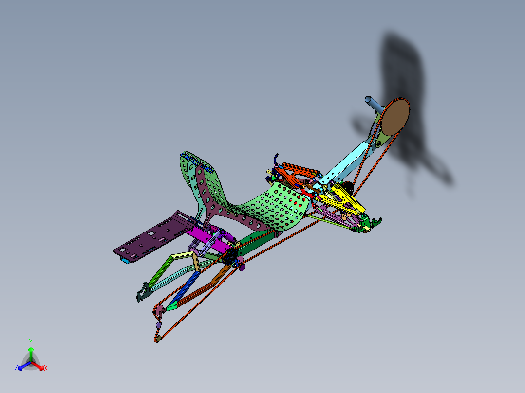 多功能保健三轮车正等轴测图