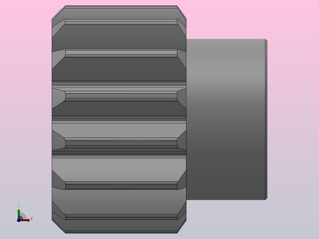 凸缘型模数1.5直齿轮压力角20°_GSDDC-1.5-15-15-dc8-A前视图