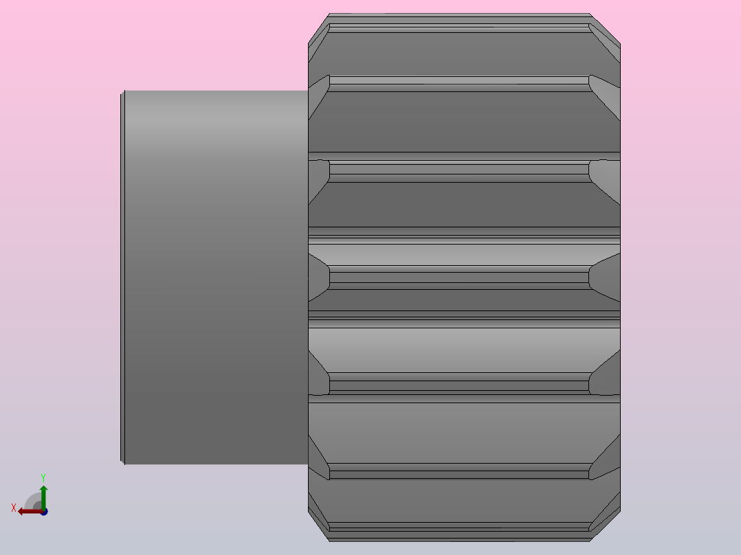 凸缘型模数1.5直齿轮压力角20°_GSDDC-1.5-15-15-dc8-A后视图
