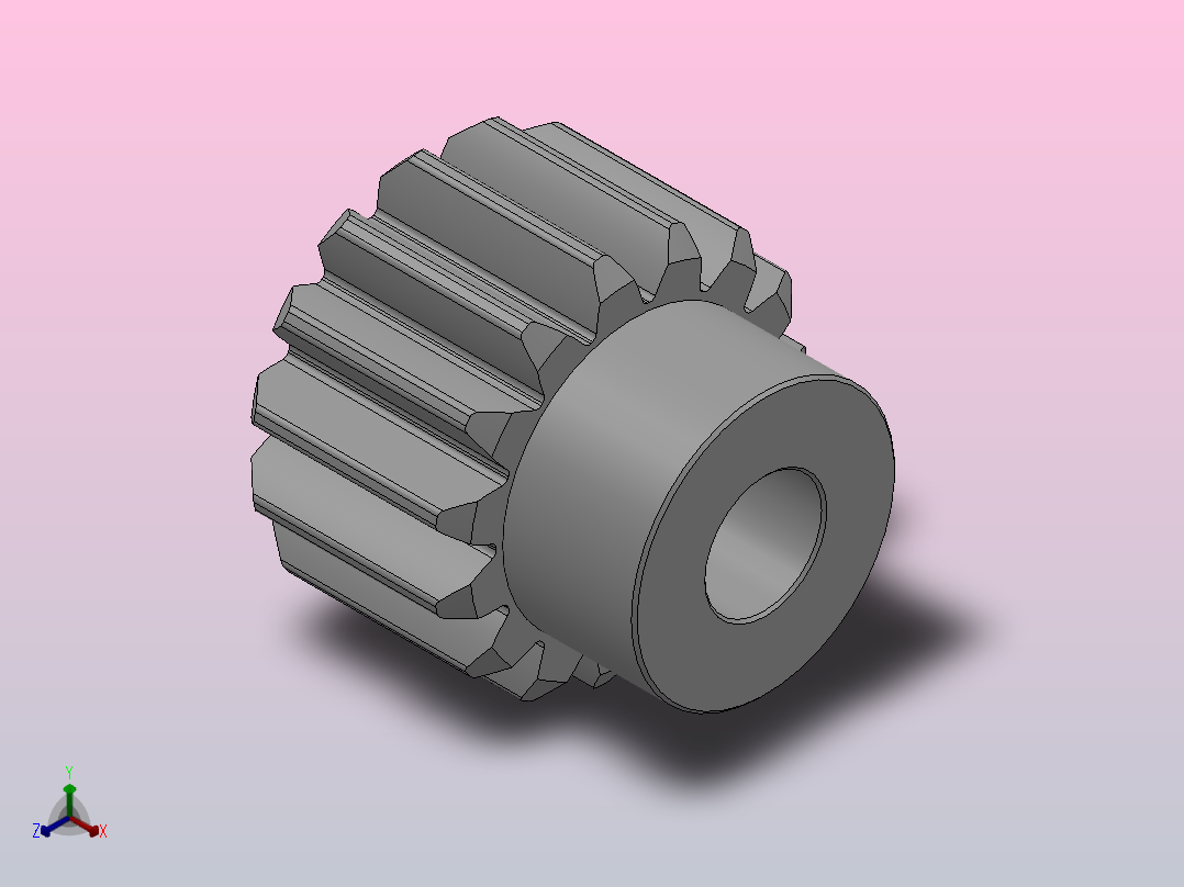 凸缘型模数1.5直齿轮压力角20°_GSDDC-1.5-15-15-dc8-A正等轴测图