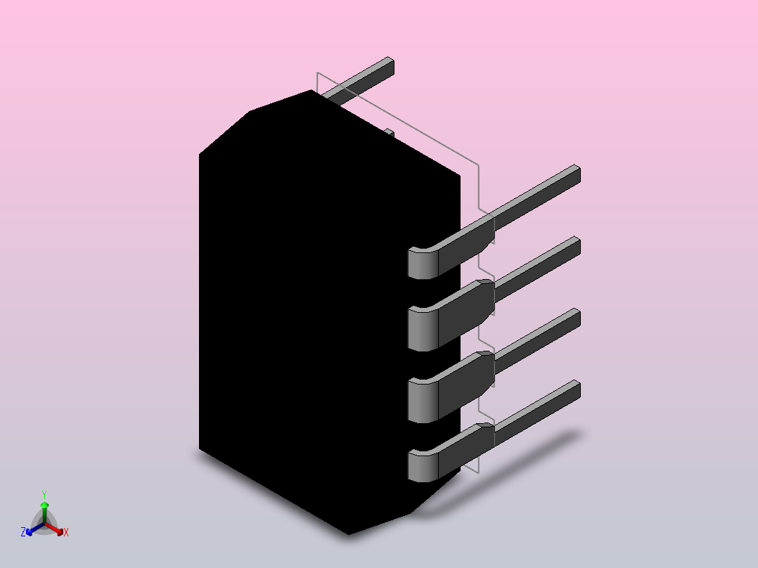 电子器件DIP 8 IC正等轴测图