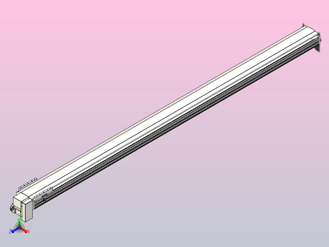 皮带直线轴半封闭可选导轨TPA-HNB-202D-140-L3050-RP-C-P75-N3主视图