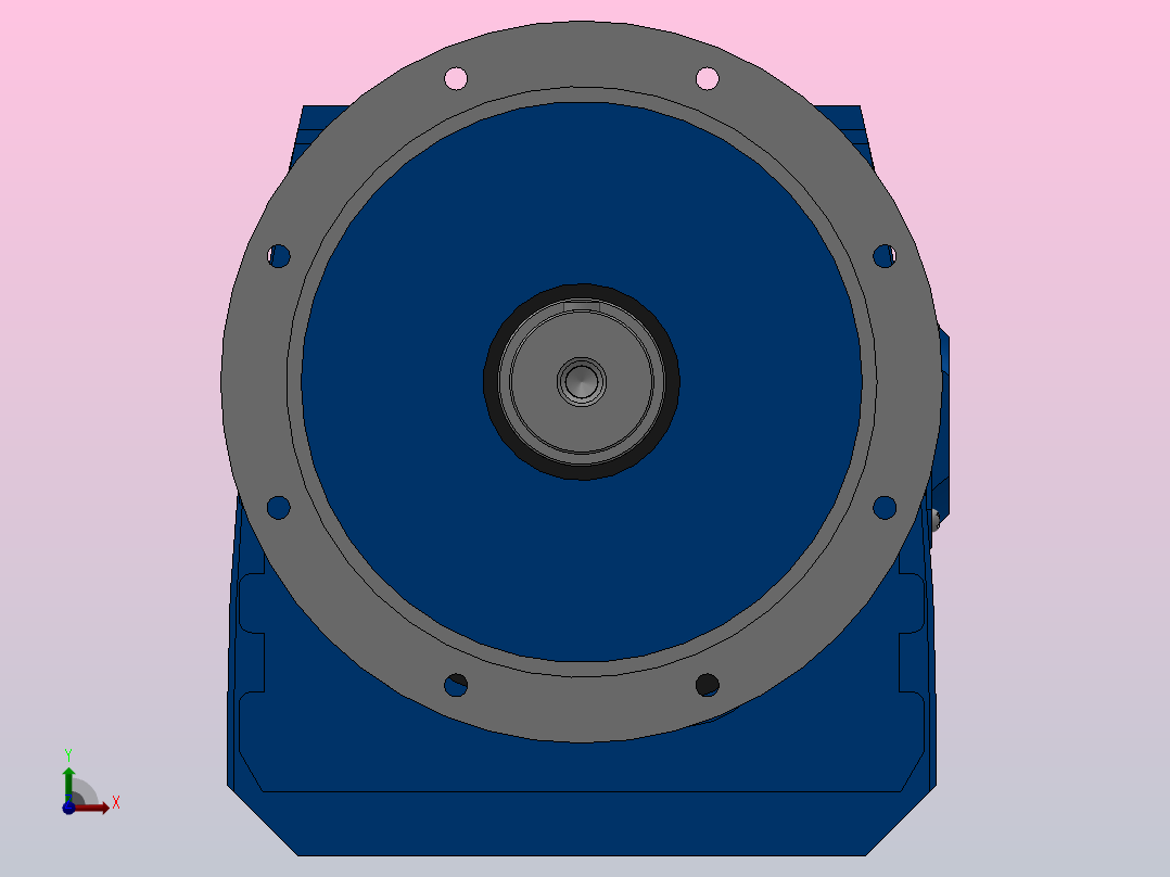 RF147法兰轴伸式安装斜齿轮减速机RF147-Y22-4P-180L-M1-0°-Φ550前视图