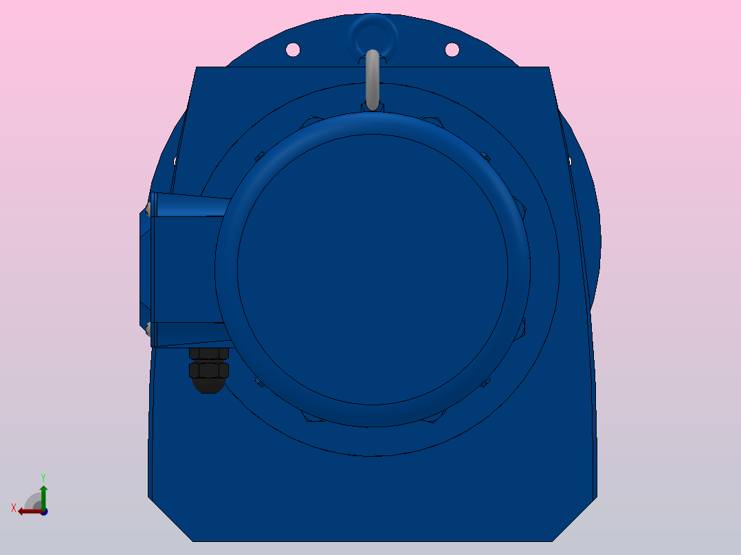 RF147法兰轴伸式安装斜齿轮减速机RF147-Y22-4P-180L-M1-0°-Φ550后视图