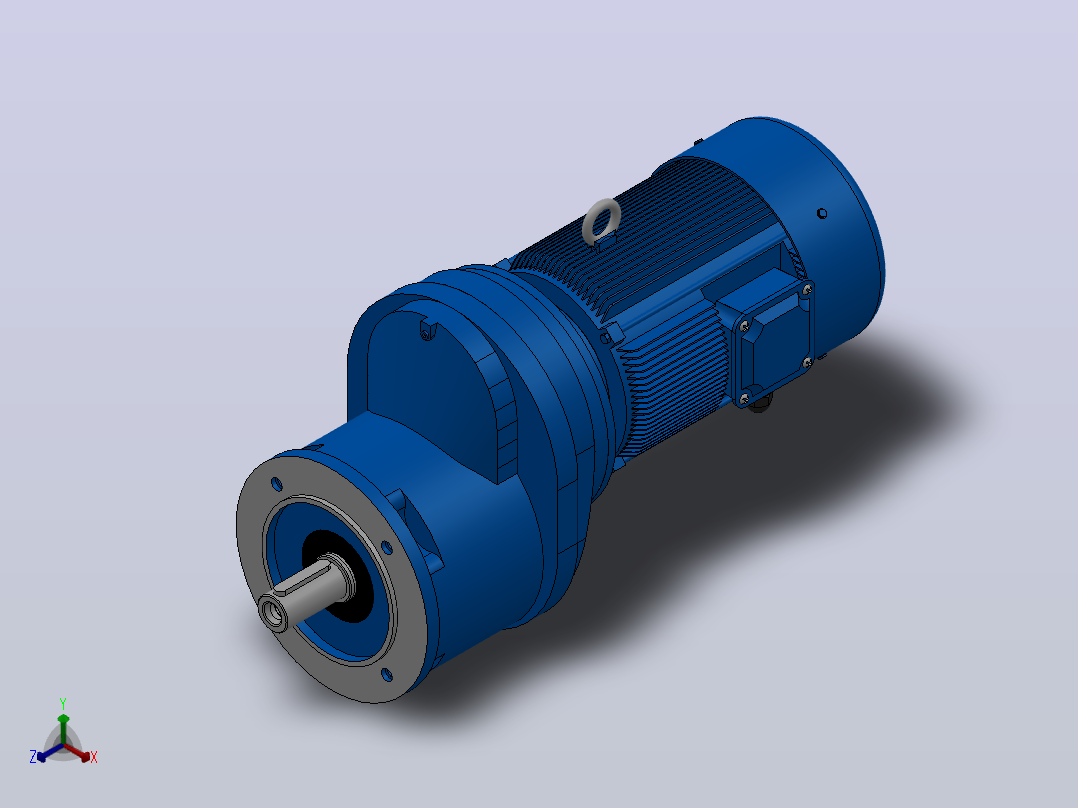 RXF67法兰轴伸式安装斜齿轮减速机RX67-Y0.37-4P-71-M1-0°-Φ160主视图