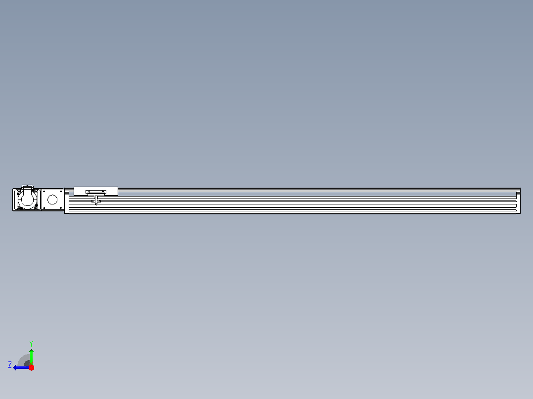 皮带直线轴半封闭可选导轨TPA-HNB-140D-120-L1100-ML-Y-P40-N3右视图