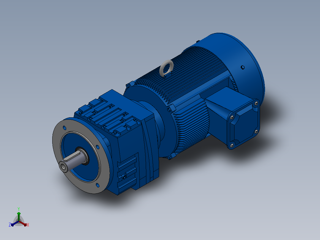 RF37法兰轴伸式安装斜齿轮减速机RF37-Y0.75-4P-80-M1-0°-Φ160主视图