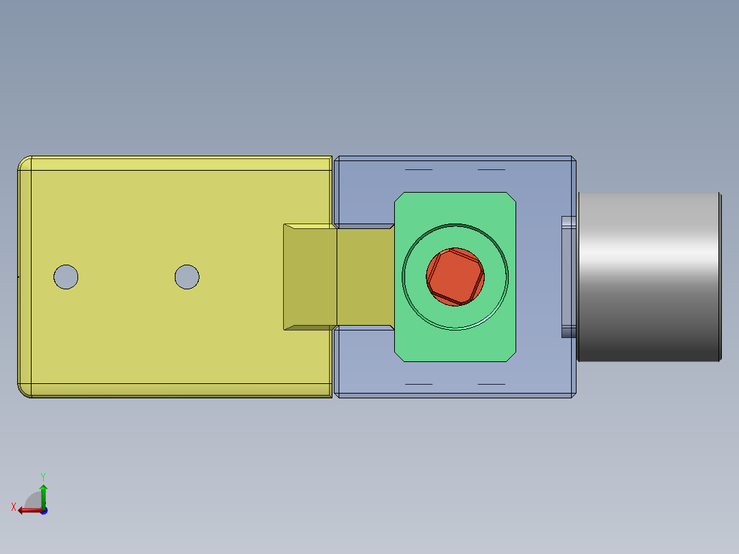 双向梯形螺纹车床夹钳后视图