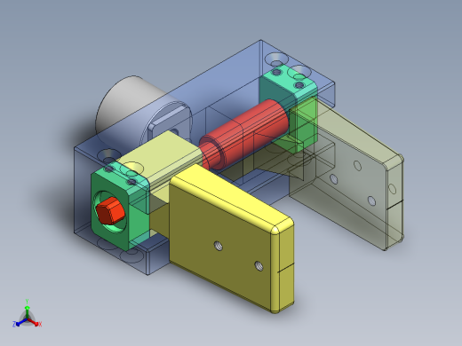 双向梯形螺纹车床夹钳正等轴测缩略图
