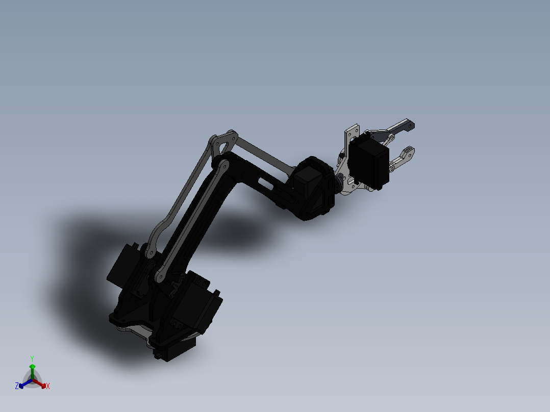 robot-arm-4dof-lengan-robot正等轴测图