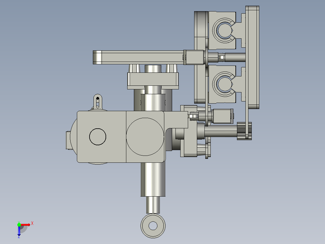十六自由度人脸机器人3D模型俯视图