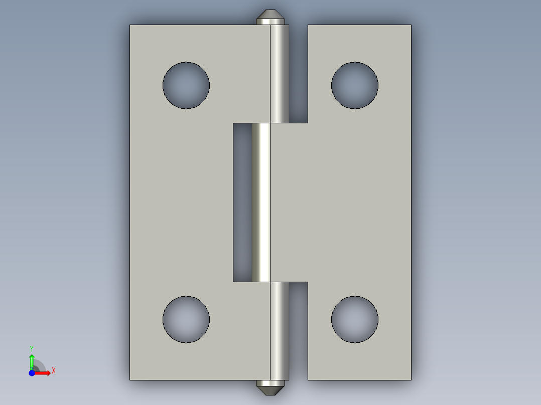 合页（常用尺寸集合）3D模型前视图