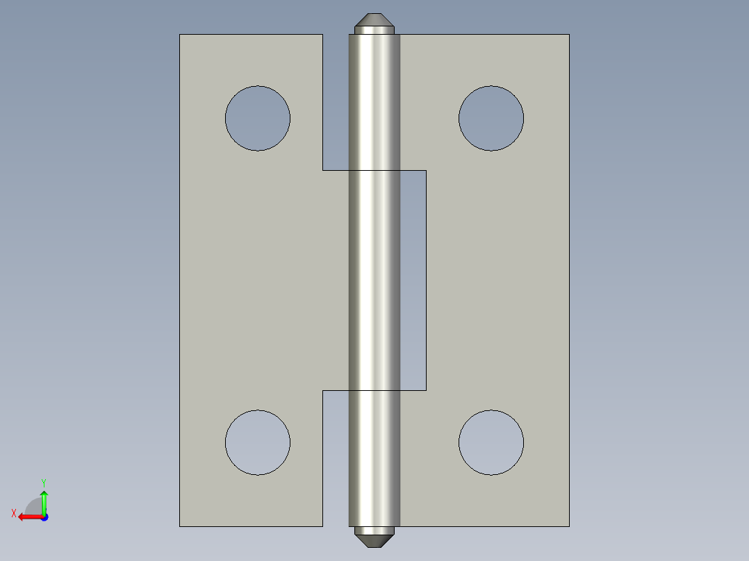 合页（常用尺寸集合）3D模型后视图