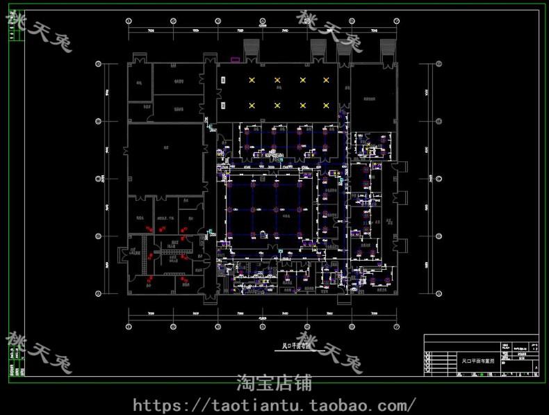 某药厂青霉素车间工艺设备车间通风图平面布置图cad图纸