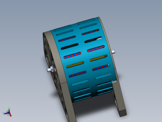 V型门磁电机模型3D图纸 Solidworks设计
