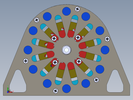 V型门磁电机模型3D图纸 Solidworks设计前视缩略图