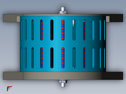 V型门磁电机模型3D图纸 Solidworks设计俯视缩略图