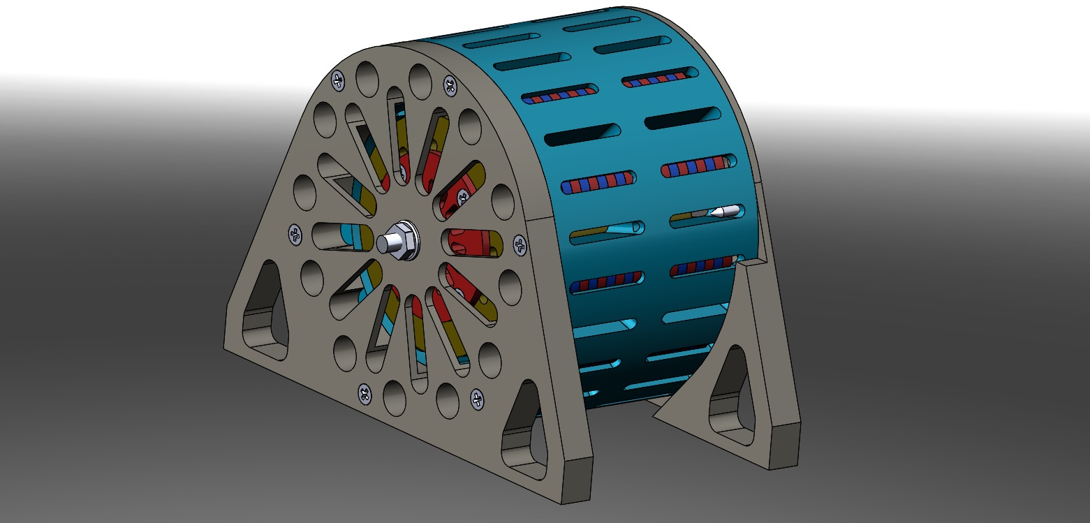 V型门磁电机模型3D图纸 Solidworks设计