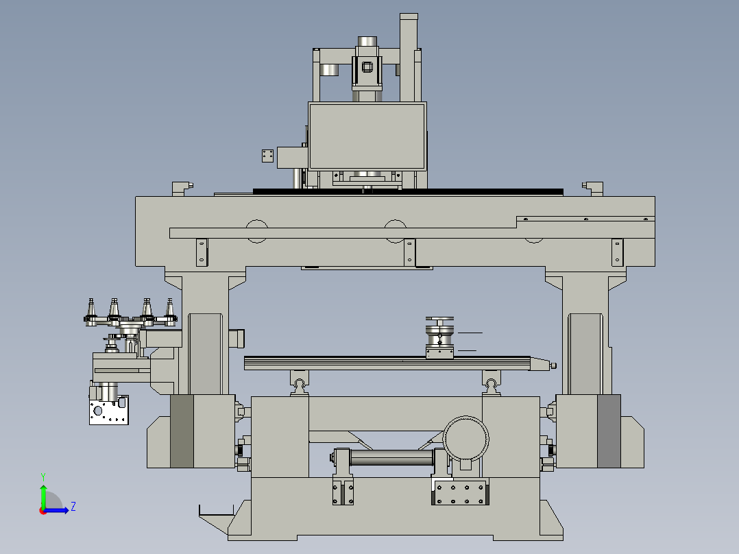 组装门的机械设备3D模型左视图