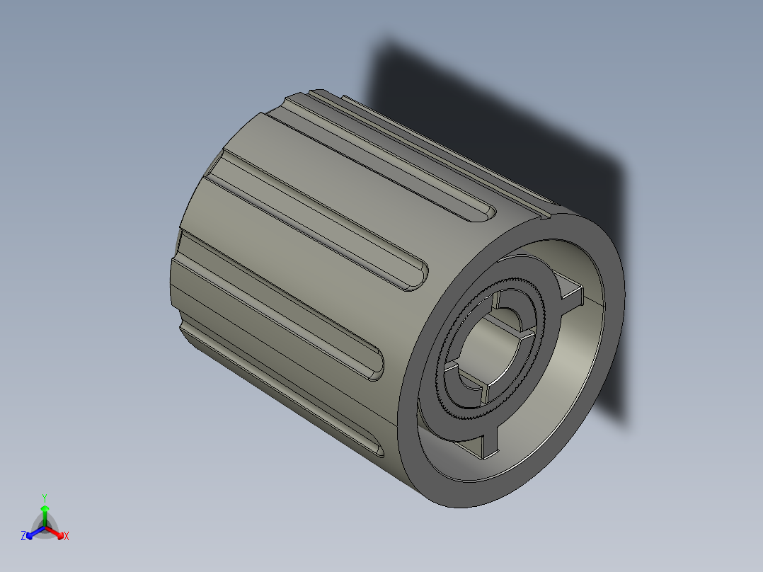 手柄与套筒3D模型正等轴测图