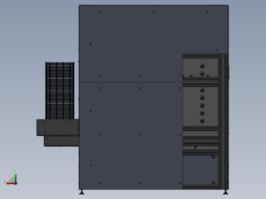 链板输送线上下料堆垛机3d图纸 货仓上下料 XZ机械手电控柜3d图纸后视缩略图