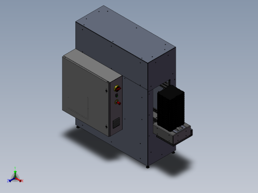 链板输送线上下料堆垛机3d图纸 货仓上下料 XZ机械手电控柜3d图纸正等轴测缩略图