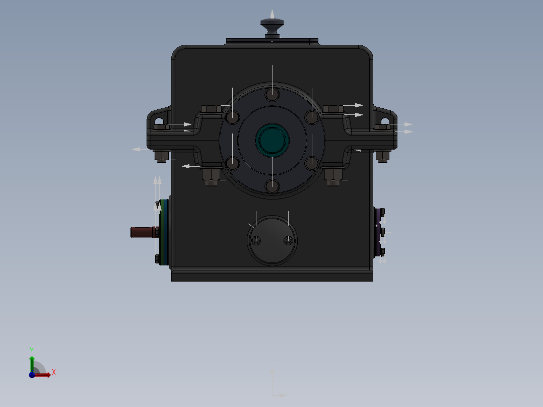 复杂的减速机前视图