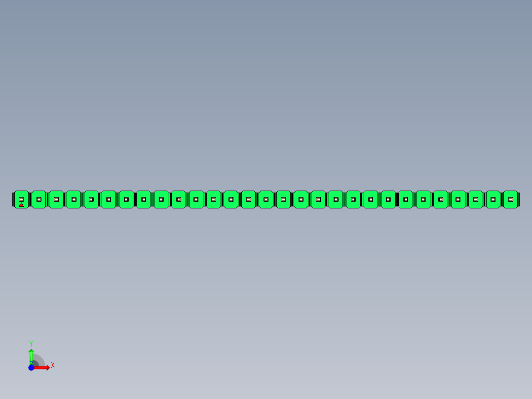 彩色公头100mil（2.54mm）系列-DS1021_green_1x29p_100mil_Type43_rev1.0前视图