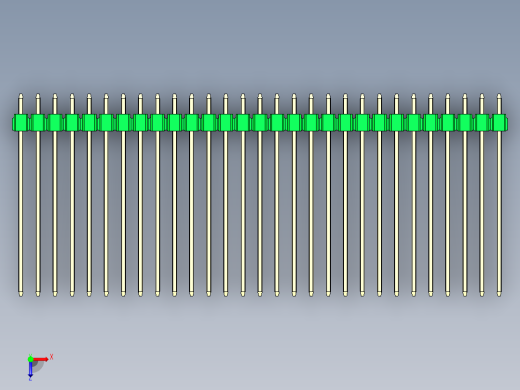 彩色公头100mil（2.54mm）系列-DS1021_green_1x29p_100mil_Type43_rev1.0俯视缩略图