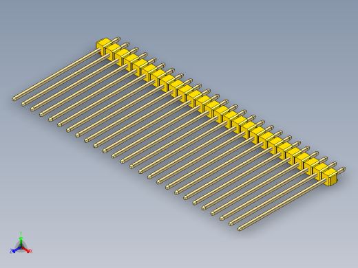 彩色公头100mil（2.54mm）系列-DS1021_yellow_1x26p_100mil_Type43_rev1.0