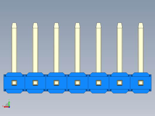 彩色公排针 100mil 2.54mm 系列-DS1022_blue_07p_100mil_TypeU_rev1.0后视缩略图